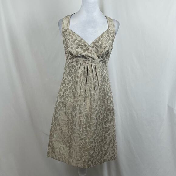 Anthropologie Etcetera Metallic Gold FairyCore Glam Dress NWT Size 6 - Picture 2 of 12